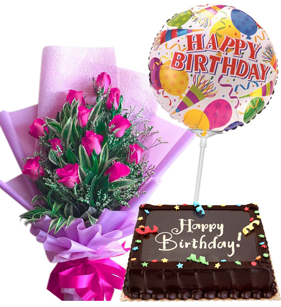 Happy Birthday Cake and Candles Balloon Birthday Bouquet (12 Balloons) -  Balloon Delivery by