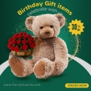 Giant teddy bear with flowers bouquet to philippines