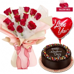 send valentines flower with cake to Philippines