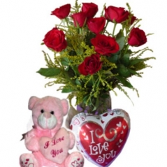 send red roses with balloon and bear to philippines