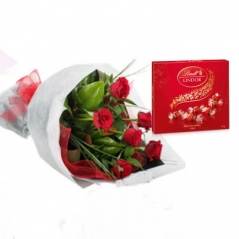 send 12 red roses with lindor chocolate to manila in the Philippines