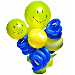 Smiley Balloons in Bouquet