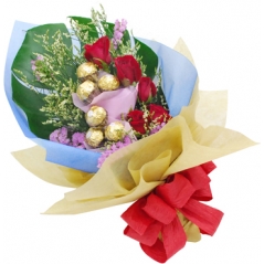 6 Rose & chocolate in Bouquet Delivery to Manila Philippines