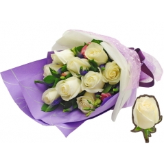 11 White Roses in Bouquet Online Delivery to Manila Philippines