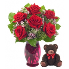Rose Garden Bouquet with Bear Delivery to Manila Philippines
