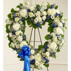 Blue and White Heart Wreath Send to Manila Philippines