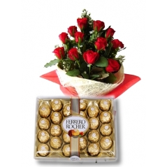 12 Roses w/ chocolate delivery to Manila Philippines
