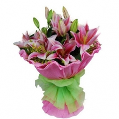 6 Pink Perfume lilies Delivery to Manila