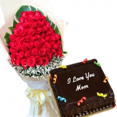 send 24 red rose to manila, send 24 red rose with cake to philippines