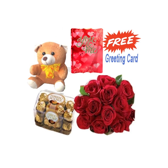 send 12 red roses with bear and chocolate to philippines