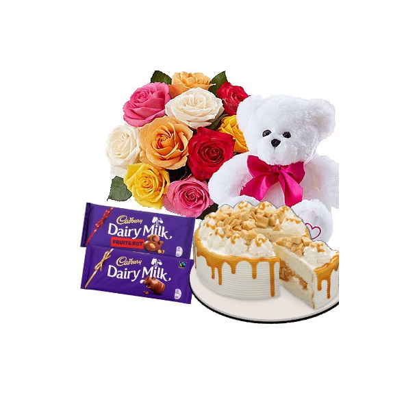 send red roses with cake and chocolate and teddy bear to philippines