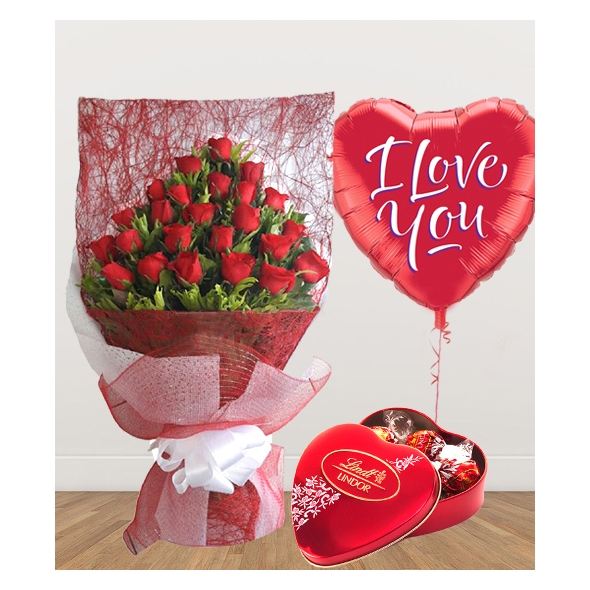 24 Roses with Chocolate and Balloon in Manila, Dozen Roses with ...