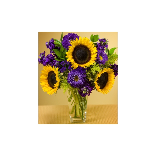 3pcs Sunflowers w\ Purple for valentines Delivery to Manila Philippines