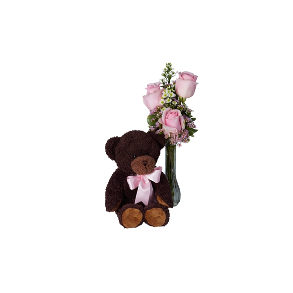 Bear & Pink Roses Delivery to Manila Philippines