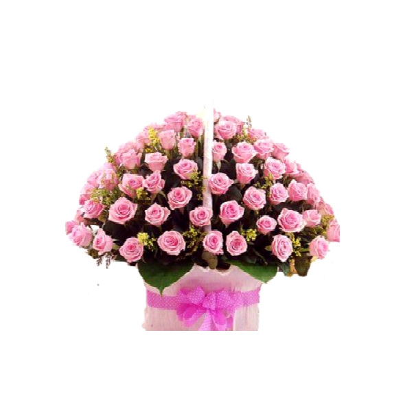 send 100 pcs pink rose basket to manila, send flower basket to philippines