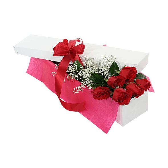 12 Red Roses in Box Delivery to Manila Philippines