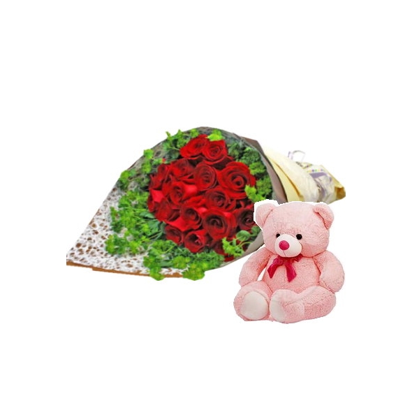 12 Red Rose with Bear Send philippines